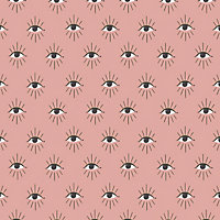 furn. Theia Blush Pink Abstract Eyes Foiled Wallpaper Sample