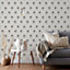 furn. Theia Grey/Beige Abstract Eyes Foiled Wallpaper
