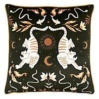 furn. Tiger Fish Abstract Velvet Cushion Cover