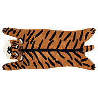 furn. Tiger Shaped Cotton Anti-Slip Bath Mat