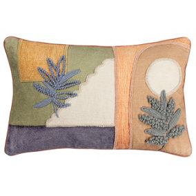 furn. Tulna Embroidered 100% Cotton Feather Filled Cushion