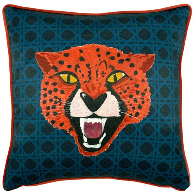 furn. Untamed Cheetah Tropical Feather Filled Cushion