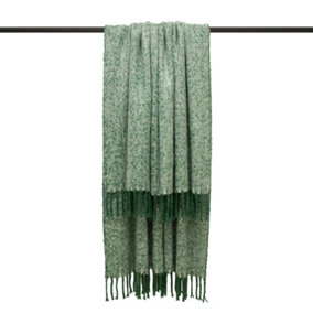 Furn Weaver Throw with Herringbone Design Green (One Size)