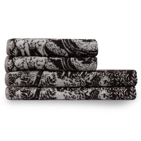 furn. Winter Woods 4 Piece Towel Bale, Cotton, Charcoal