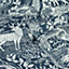 furn. Winter Woods Blue Woodland Printed Wallpaper Sample