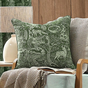 furn. Winter Woods Jacquard Chenille Piped Feather Filled Cushion