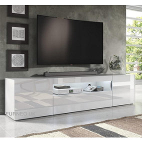 Tv table deals white gloss