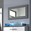 Furneo Framed Mirror 70x40cm Grey Modern Living Dining Room Hallway Bedroom Furniture