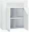 Furneo High Gloss & Matt White 2-door Sideboard Cabinet Cupboard Unit Clifton01 White LED Lights