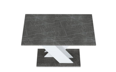 Uitschuifbare Tafel Keramiek Grafiet Marmer 180-230 cm