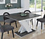 Furneo Modern Dining Table Only Extendable 120-160cm Grey Marble Effect Tavolo02 MDF