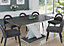 Furneo Modern Dining Table Only Extendable 120-160cm Grey Marble Effect Tavolo02 MDF