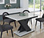 Furneo Modern Dining Table Only Extendable 120-160cm White Marble Effect Tavolo01 MDF