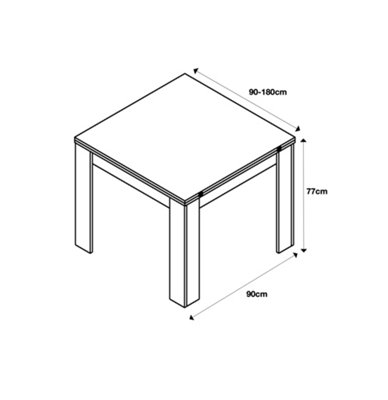 Furneo Modern Dining Table Only Extendable 90-180cm Oak Effect Golden 01