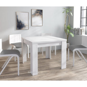 Furneo Modern Dining Table Only Extendable 90-180cm White Pine Effect Golden 02