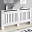 Furneo Modern High Gloss White Radiator Cover Extra Large