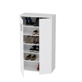 FurniComp Basix White 20 Pair Large Shoe Storage Cabinet