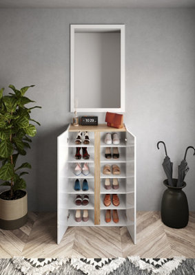 FURNICOMP Chelsea Door White Gloss and Cadiz Oak Large 25