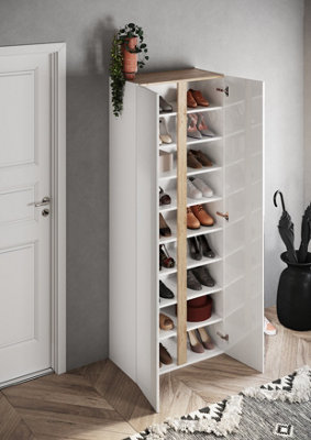Tall mirrored shoe cabinet store