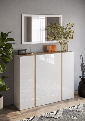 FURNICOMP Chelsea Door White Gloss and Cadiz Oak Large 50 Pair