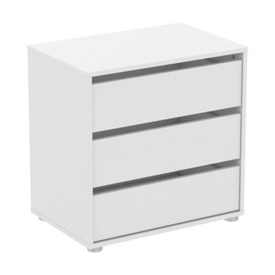 FURNICOMP Dallas Universal 3 Drawers Matt White 60cm Internal Chest of Drawers for Wardrobes