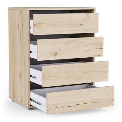 FURNICOMP Dallas Universal 4 Drawers Royal Oak 60cm Large Internal ...