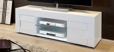 FURNICOMP Milano Small 2 Door White Gloss TV Unit