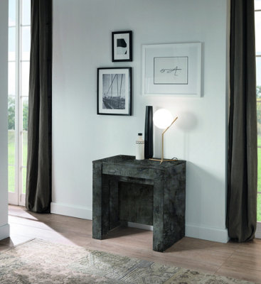 FURNICOMP Novara Anthracite/Oxide Extending Console Dining Table