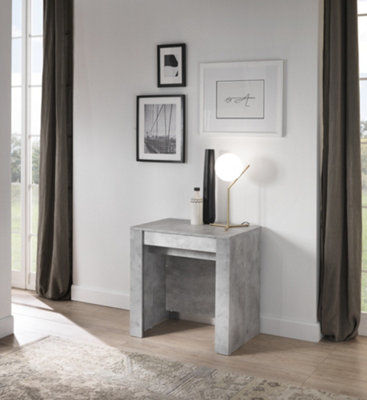 FURNICOMP Novara Concrete Grey Extending Console Dining Table