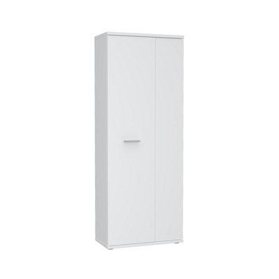 FURNICOMP Variant Multipurpose White Tall 2 Door Broom Utility