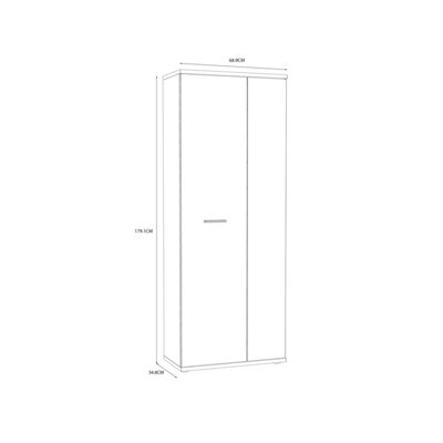 FURNICOMP Variant Multipurpose White Tall 2 Door Broom Utility