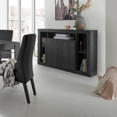 FURNICOMP Viola 2 Door Black Oak Small Sideboard