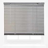 FURNISHED Aluminum Venetian Blinds - Silver 25mm Slats Trimmable Blinds for Windows and Doors (W)150cm (L)210cm