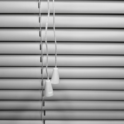 FURNISHED Aluminum Venetian Blinds - Silver 25mm Slats Trimmable Blinds for Windows and Doors (W)160cm (L)210cm
