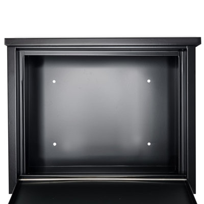 Furnished Black Letterbox Top Loading Mail Box Wall Mounted Post Box