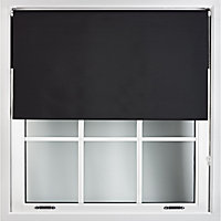 FURNISHED Blackout Roller Blinds - Black Trimmable Blind for Windows and Doors (W)210cm (L)165cm