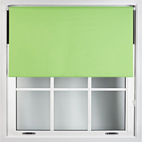 FURNISHED Blackout Roller Blinds - Lime Green Trimmable Blind for Windows and Doors (W)100cm (L)165cm
