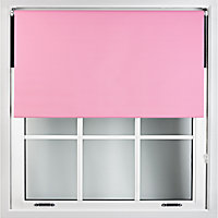 FURNISHED Blackout Roller Blinds - Pink Trimmable Blind for Windows and Doors (W)130cm (L)210cm