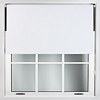 FURNISHED Blackout Roller Blinds - White Trimmable Blind for Windows and Doors (W)225cm (L)210cm