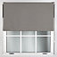 FURNISHED Blackout Roller Blinds with Metal Fittings- Dark Grey Trimmable Blind for Windows and Doors (W)175cm (L)165cm