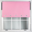 FURNISHED Blackout Roller Blinds with Square Eyelets and Metal Fittings- Pink Trimmable (W)50cm (L)210cm