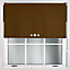 FURNISHED Blackout Roller Blinds with Triple Round Eyelets & Metal Fittings - Brown (W)130cm (L)165cm