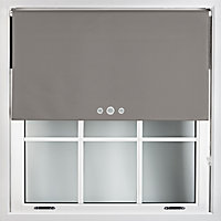 FURNISHED Blackout Roller Blinds with Triple Round Eyelets & Metal Fittings - Dark Grey (W)140cm (L)210cm