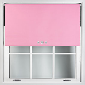 FURNISHED Blackout Roller Blinds with Triple Round Eyelets & Metal Fittings - Pink (W)100cm (L)210cm