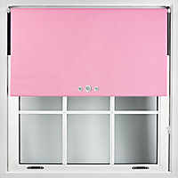 FURNISHED Blackout Roller Blinds with Triple Round Eyelets & Metal Fittings - Pink (W)230cm (L)210cm