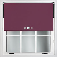 FURNISHED Blackout Roller Blinds with Triple Square Eyelets and Metal Fittings- Aubergine Blue Trimmable (W)55cm (L)165cm