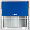FURNISHED Blackout Roller Blinds with Triple Square Eyelets and Metal Fittings- Blue Trimmable (W)140cm (L)210cm