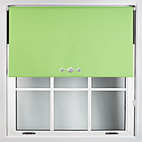FURNISHED Blackout Roller Blinds with Triple Square Eyelets and Metal Fittings- Lime Green Trimmable (W)230cm (L)210cm