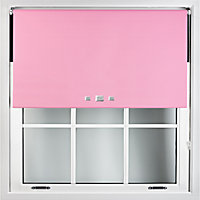 FURNISHED Blackout Roller Blinds with Triple Square Eyelets and Metal Fittings- Pink Trimmable (W)60cm (L)210cm