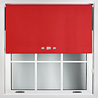 FURNISHED Blackout Roller Blinds with Triple Square Eyelets and Metal Fittings- Red Trimmable (W)235cm (L)165cm